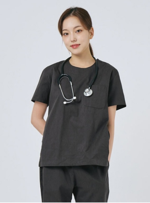 여성 크루넥 쿨스판 스크럽 티셔츠 (4color)